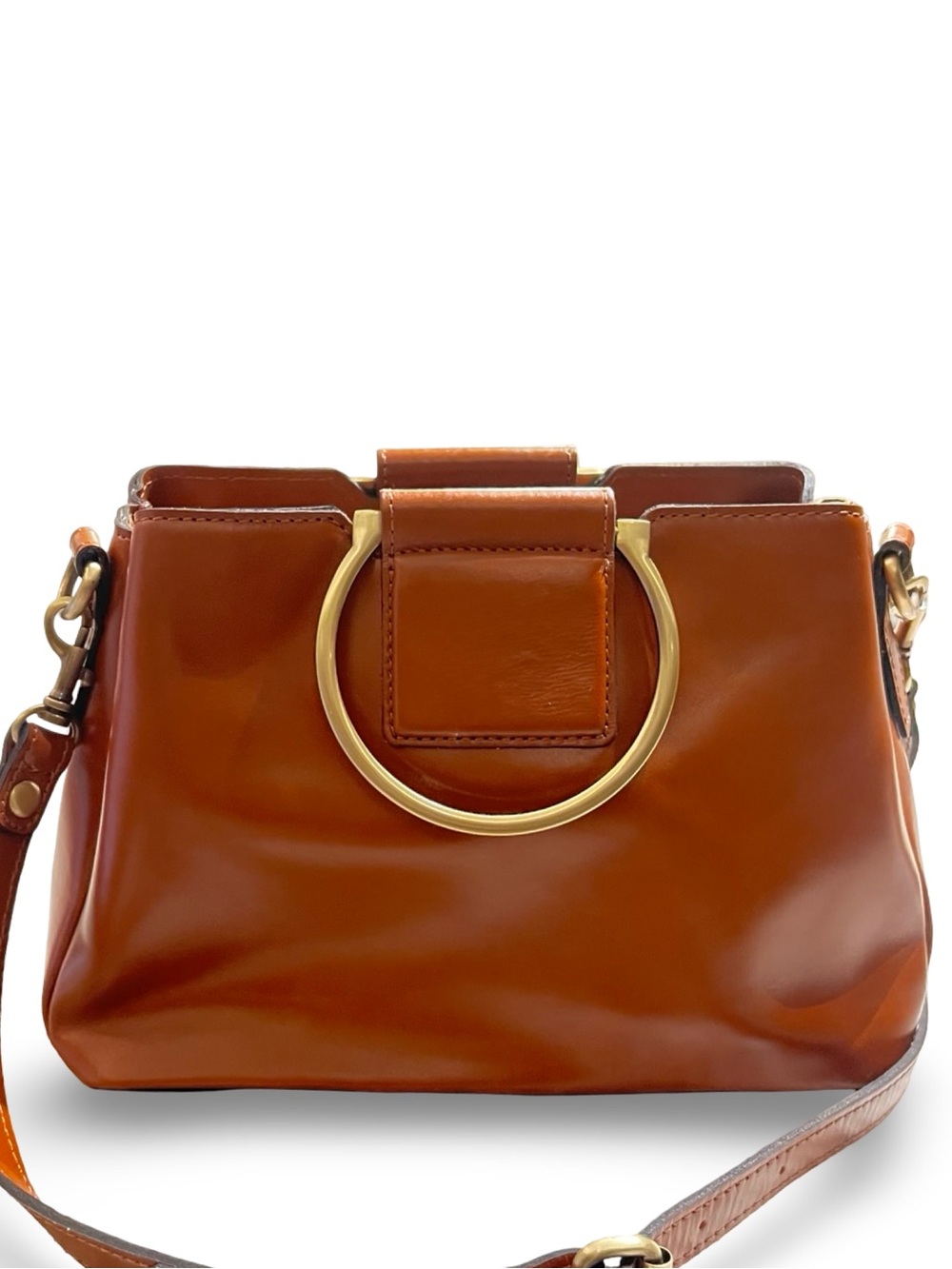 Patricia Nash Empoli Convertible Crossbody Handbag - Tan Heritage Leather - Picture 3 of 14